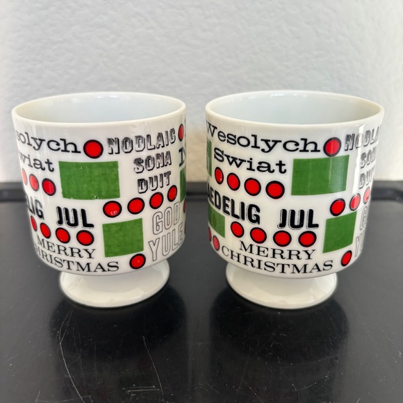 Holt Howard Merry Christmas Around the World Mugs Round Vintage Japan - Picture 4 of 6